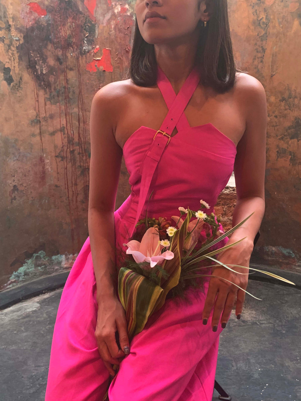 The Sunset Jumpsuit - Fuschia